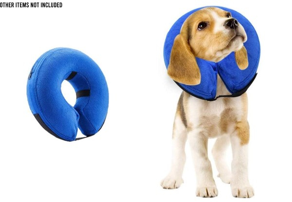Adjustable Inflatable Protective Dog Collar - Four Sizes Available & Option for Two