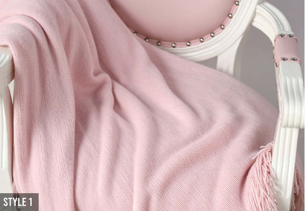 Warm Cozy Knitted Throw Blanket Pink 130cm X 200cm - Available in Three Styles