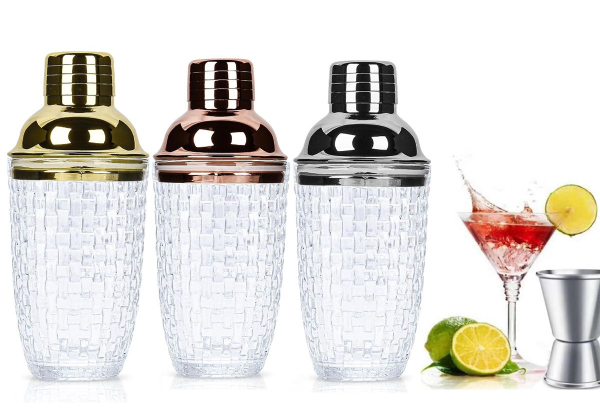 Glass Cocktail Shaker - Three Colours Available