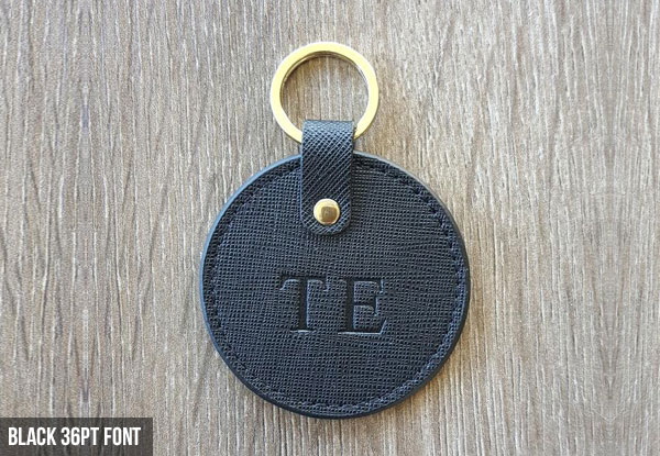 Monogrammed Leather Keyring - Option for Monogrammed Leather Pouch