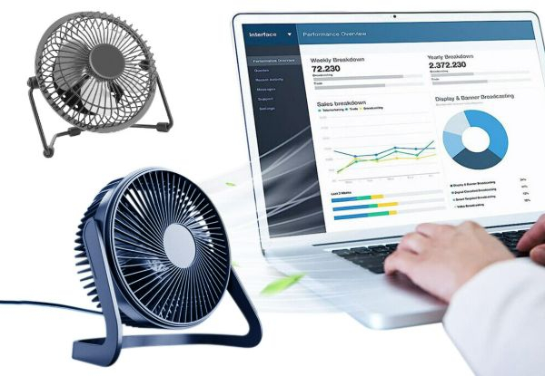 Portable USB Desktop Fan - Two Sizes Available