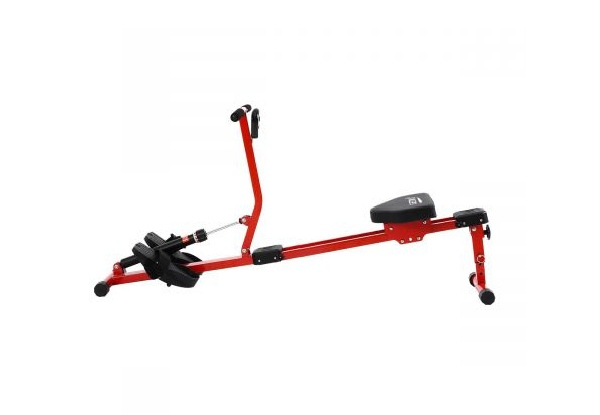 12-Level Resistance Hydraulic Rowing Machine with Adjustable LCD Monitor