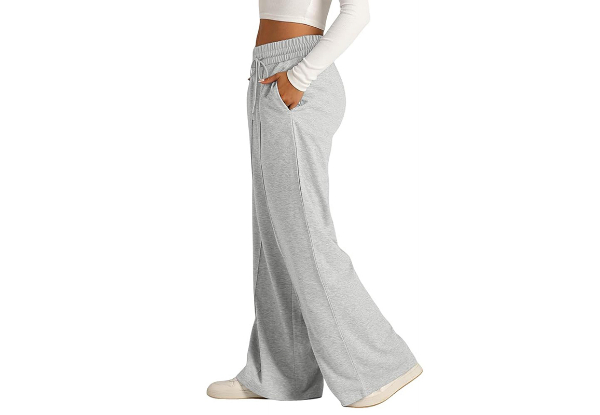 Women's Wide Leg Sweatpants with Pockets - Available in Four Colours & Five Sizes