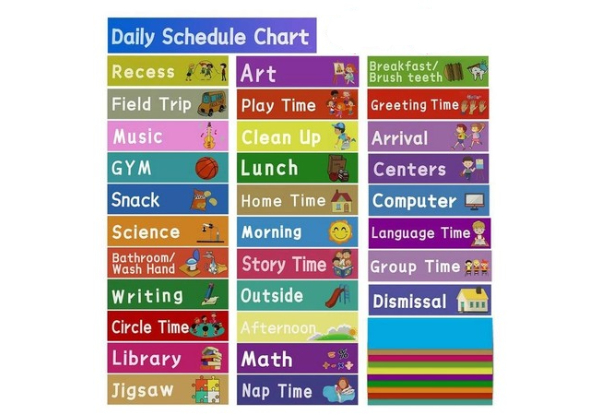 Kids Daily Schedule Pocket Chart