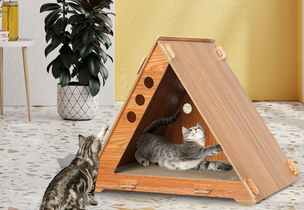 PaWz Cat Corrugated Condo House with Scratching Board - Two Options Available