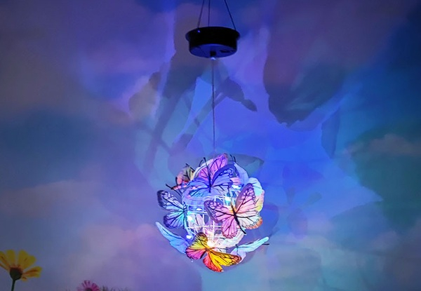 Solar-Powered Butterfly Ball Hanging Light - Option for Two
