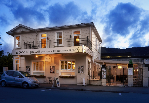 One Night Getaway for Two People at the Escape To Picton Boutique Hotel incl. $50 Food & Beverage Voucher - Option for Two Nights