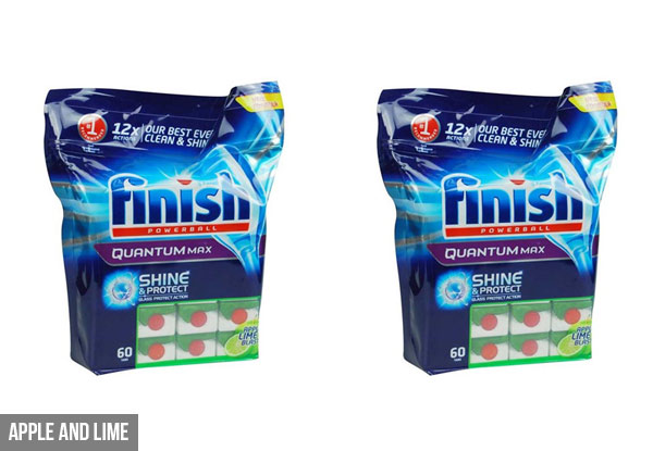 Two-Pack of Finish Quantum Max Dishwasher Tablets 60s (120 Tablets) - Two Scents Available