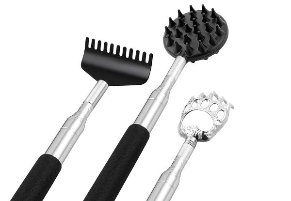 Three-Piece Extendable Back Scratcher