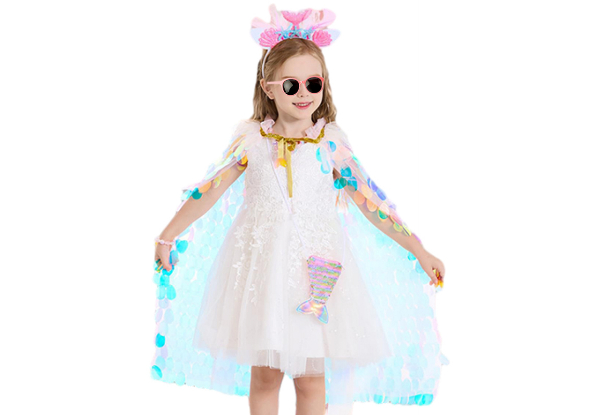 Nine-Piece Mermaid Princess Dress-Up Cape Kit - Option for Two Kits