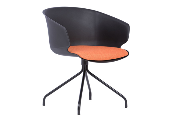 Gell Black & Orange Modern Dining Chair