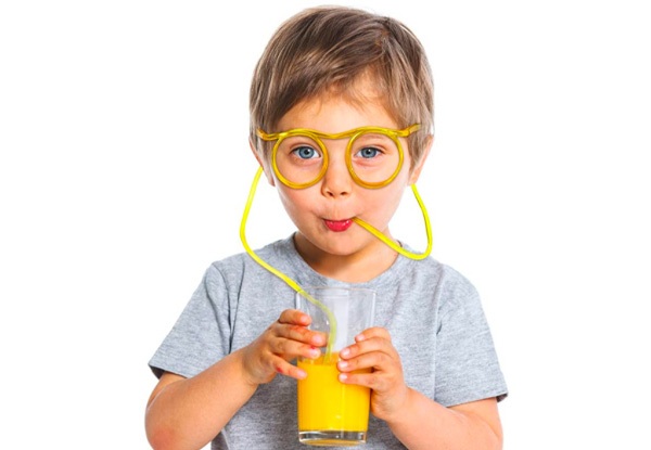 Five-Pack Funny Glasses Soft Straw