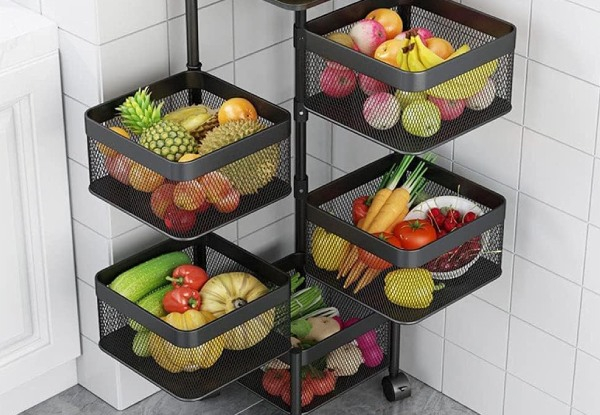 Five-Tier Metal Kitchen Storage Shelf - Two Styles Available