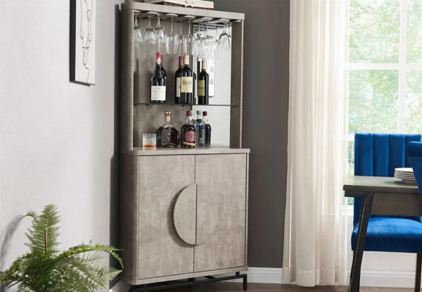 Wine Cabinet with Half-Moon Handles - Available in Two Colours