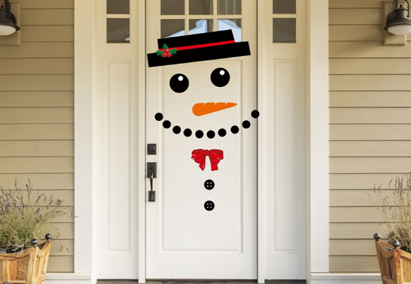 DIY Christmas Garage Door Snowman Decoration