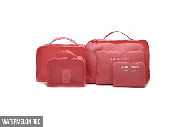 Six-Pack of Water-Resistant Luggage Organisers - Eight Colours Available