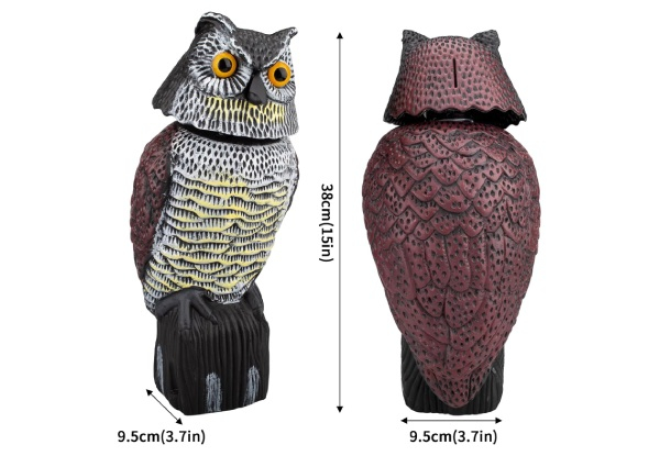 Outdoor 360-Degree Rotating Owl Decoy Decoration