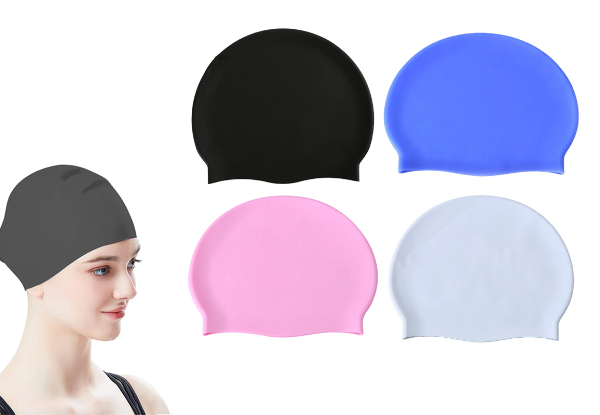 Two-Piece Elastic Silicone Swimming Cap - Available in Two Colours & Two Sizes