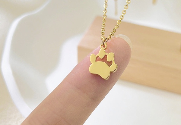 Custom Dog Paw Name Necklace