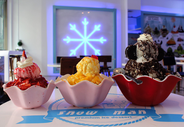 Any Flavour Snowman Dessert Cafe Snow Ice - Options for Small, Medium, Large & SP