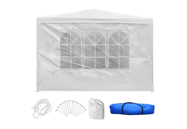 3x9m White Walled Water-Resistant Outdoor Gazebo