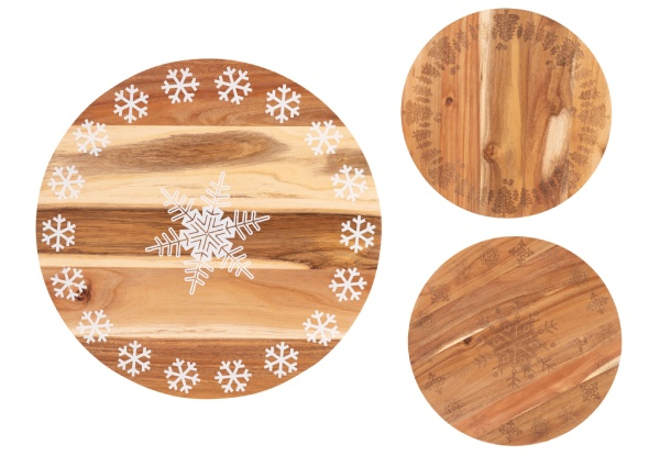 Bread & Butter 18-inch Wooden Lazy Susan Tray - Three Styles Available - Elsewhere Pricing $77.99