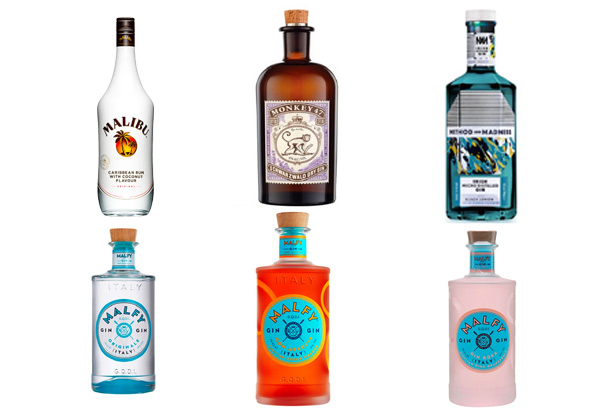 Six Bottle Spirit Range