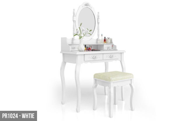 From $159 for an Elegant Dressing Table Available in Black or White