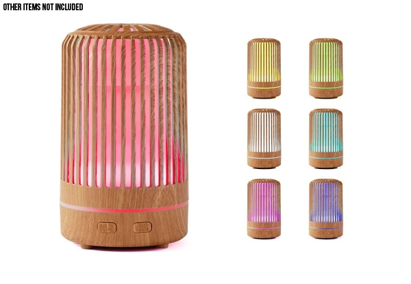 Wooden Essential Oil Diffuser 130ml with LED Light
