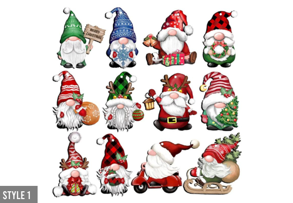 24-Piece Christmas Hanging Wooden Gnome Ornaments - Two Styles Available