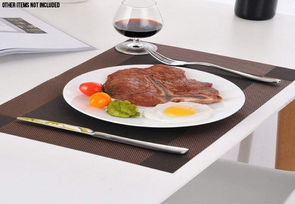 Four-Pack of Heat-Resistant Washable Placemats - Three Colours Available & Option for Eight-Pack