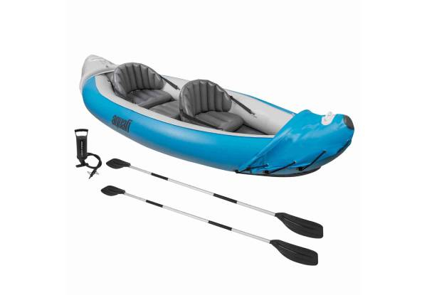 Aquafi Double-Up Inflatable Kayak incl. Paddles, Fins & Carry Bag
