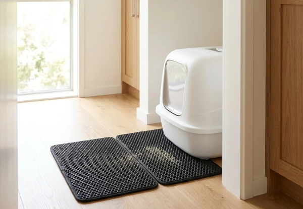 Two Double-Layer Honeycomb Cat Litter Mat