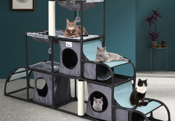 Multi-Level Cat Tower with Scratching Post