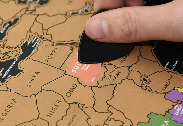 Scratch Off Map of the World Large Deluxe Edition incl. Accessories Set