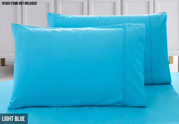 Two-Pack of 1000TC Premium Ultra Soft Pillowcases - Three Sizes & 10 Colours Available with Free Delivery