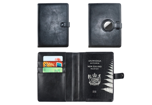Travel Passport Holder with Protective Case for AirTag - Four Colours Available & Options for Two-Pack