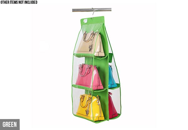 Six Pocket Handbag Storage Sleeve - Four Colours Available with Free Delivery
