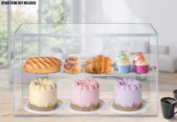 Two-Tier Cupcake Display Case - Option for Three-Tiers