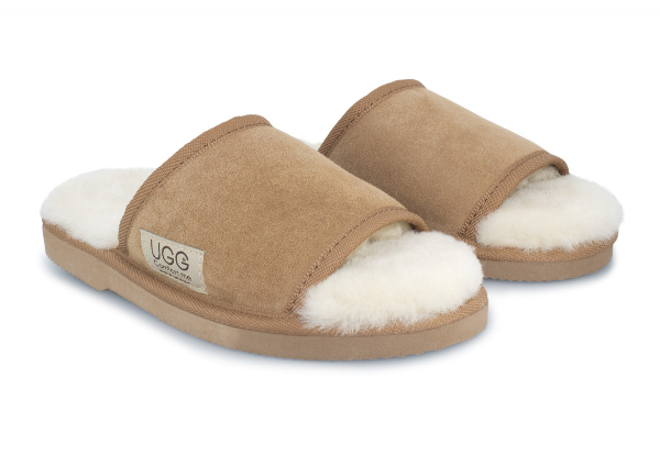 Ugg Australian-Made Water-Resistant Essentials Classic Unisex Sheepskin Open Toe Wool Scuffs - 10 Sizes Available