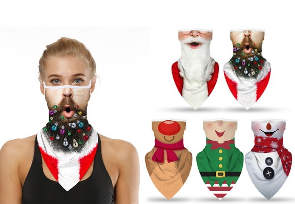 Two-Pack Christmas Face Bandannas - Five Styles Available & Option for Four-Pack