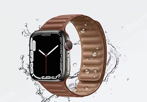 Magnetic Leather Band Compatible with Apple Watch - Three Colours & Two Sizes Available