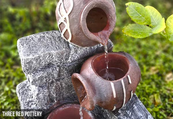 Garden Pottery Solar Pump Water Feature - Three Styles Available