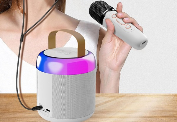 Portable Mini Karaoke Speaker with Two Wireless Microphones