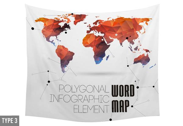 Large Wall Hanging World Map - Six Styles Available