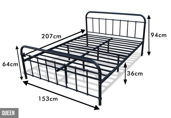 Industrial Look Bed - Two Sizes Available