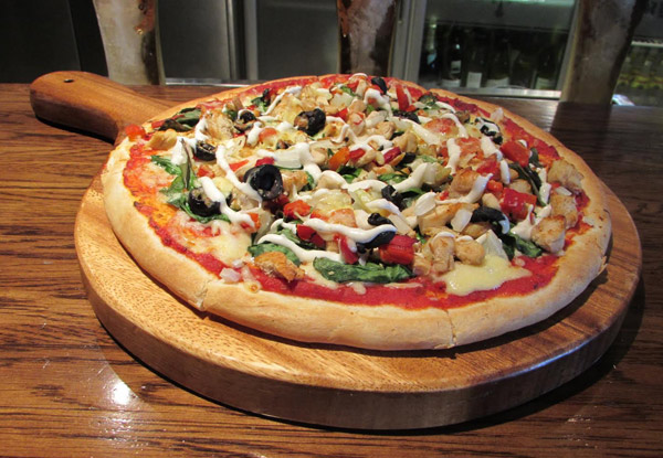 $15 for a Pizza & Two Drinks or 
$25 for Two Pizzas & Four Drinks (value up to $65)