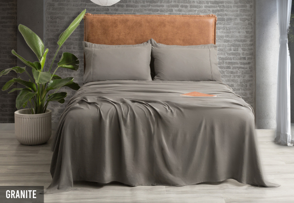 Ddecor Home Ultra Plush Vintage Washed Microfibre Sheet Set - Available in Six Colours & Five Sizes