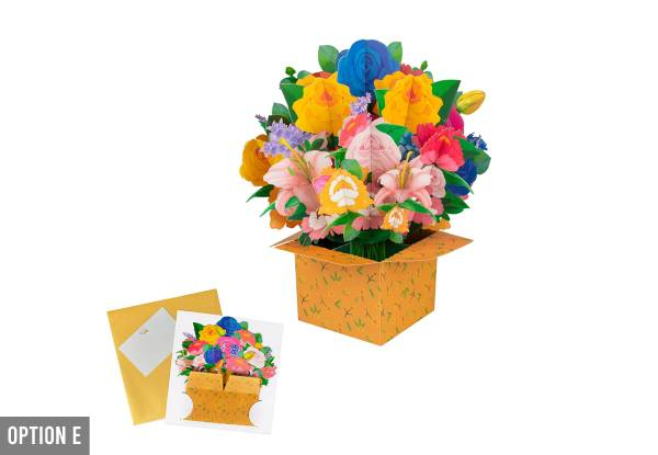 Flower Paper Pop-Up Card - Five Options Available