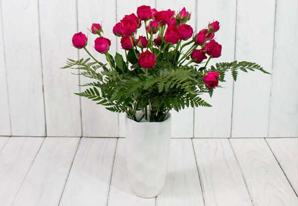 Mother's Day Bouquet - Pink Tulips, Pink Lilies, or Pink Spray Roses in Ceramic Vase incl. Mother's Day Delivery